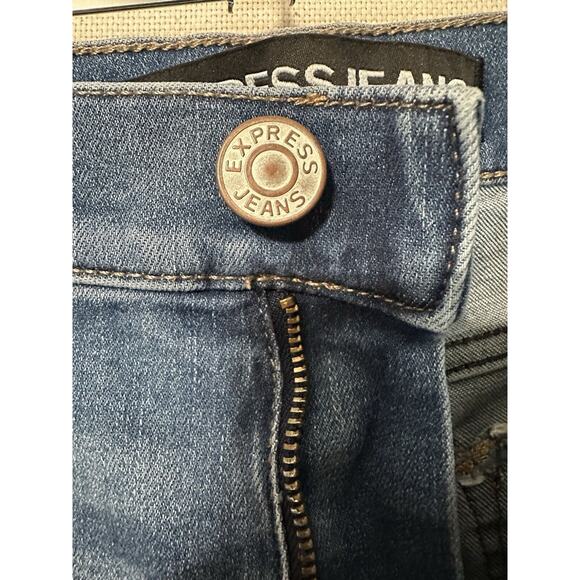 Express Jeans Womens 10R Ultimate Stretch Super Skinny Mid Rise Grunge Distress - Picture 5 of 12